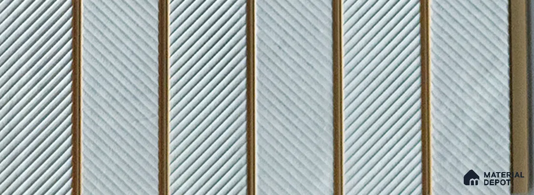 White Patterned Look Charcoal Louver/Panel 9.5 ft x 7.8 inch - 6 mm | Ideal for Feature Wall, Living Room, Bedroom, Home, TV Unit | PN 07040
