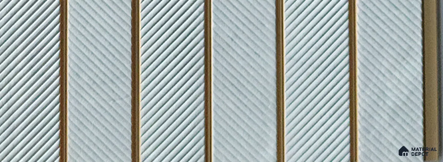 White Patterned Look Charcoal Louver/Panel 9.5 ft x 7.8 inch - 6 mm | Ideal for Feature Wall, Living Room, Bedroom, Home, TV Unit | PN 07040