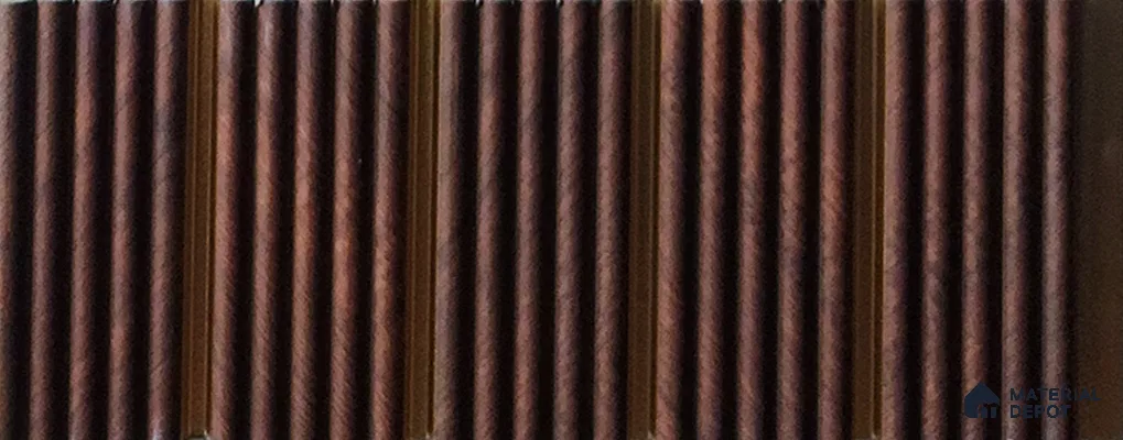Brown Wooden Look Charcoal Louver/Panel 9.5 ft x 7.8 inch - 6 mm | Ideal for Feature Wall, Living Room, Bedroom, Home, TV Unit | PN 07035