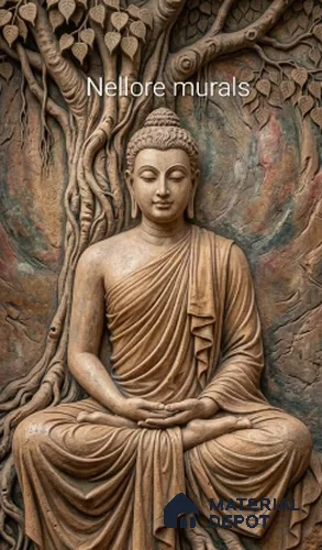 Modern Buddha Painting 5 ft x 5 ft CNC Made HDHMR Panel - 50 mm