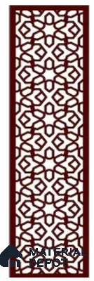 Duco Paintable Moroccan Jaali CNC Made MDF Panel 5.5 ft x 1.6 ft - 12 mm