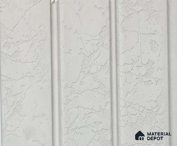 White Stone Look Charcoal Louver/Panel 9.5 ft x 4.8 inch - 11 mm | Ideal for Feature Wall, Living Room, Bedroom, Home, TV Unit | PN 07023