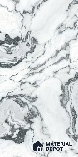 White Marble Look LM 22279 8 ft x 4 ft Texture Finish Decorative Laminate - 1 mm | Suitable for TV Unit, Wardrobe, Kitchen Cabinets