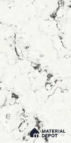 White Marble Look LM 22280 8 ft x 4 ft Texture Finish Decorative Laminate - 1 mm | Suitable for TV Unit, Wardrobe, Kitchen Cabinets