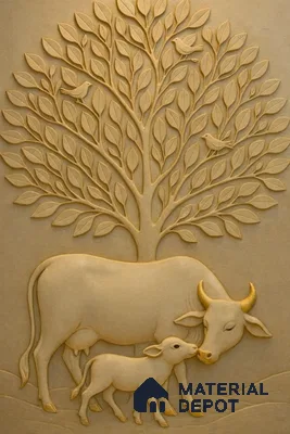 Nature’s Blessing Cow 5 ft x 3 ft CNC Made HDHMR Panel - 50 mm