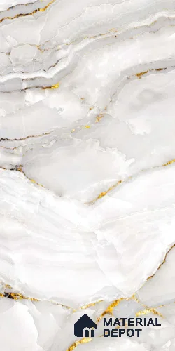 White Marble Look LM 22298 8 ft x 4 ft Texture Finish Decorative Laminate - 1 mm | Suitable for TV Unit, Wardrobe, Kitchen Cabinets
