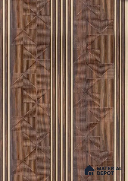 Brown Patterned Look PN 06504 8 ft x 1 ft Charcoal Panel/Louver - 6 mm
