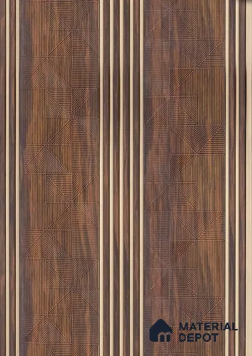 Brown Patterned Look PN 06504 8 ft x 1 ft Charcoal Panel/Louver - 6 mm