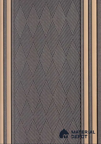 Grey Patterned Look PN 06524 8 ft x 1 ft Charcoal Panel/Louver - 6 mm