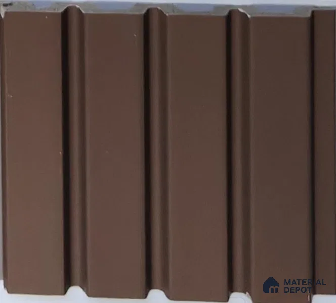 Brown Plain Colour Look PN 07903 9.5 ft x 5 inch Charcoal Panel/Louver - 11 mm