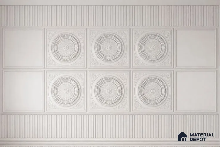 Duco Paintable Ornate Circular Medallion Wall 8 ft x 4 ft CNC Made HDHMR Panel - 25 mm