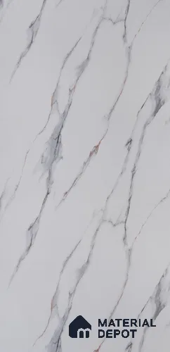 White Marble Look LM 22049 8 ft x 4 ft Texture Finish Decorative Laminate - 1 mm | Suitable for TV Unit, Wardrobe, Kitchen Cabinets