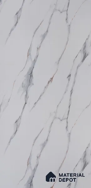 White Marble Look LM 22049 8 ft x 4 ft Texture Finish Decorative Laminate - 1 mm | Suitable for TV Unit, Wardrobe, Kitchen Cabinets