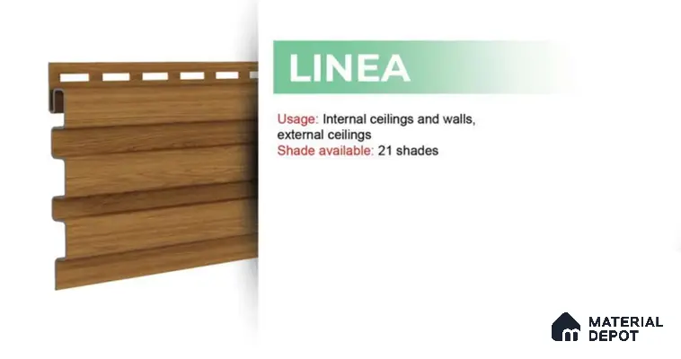 Beech Wood 10 ft x 0.5 ft (3060x150 mm) Dual Tone Linea Design Interior & Exterior Wall & Ceiling Panel - 15 mm | Suitable for Balcony, Facade & Open Area | Width is Subjected to 5% Variation