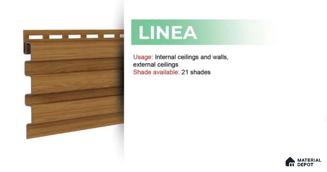 Beech Wood 10 ft x 0.5 ft (3060x150 mm) Dual Tone Linea Design Interior & Exterior Wall & Ceiling Panel - 15 mm | Suitable for Balcony, Facade & Open Area | Width is Subjected to 5% Variation
