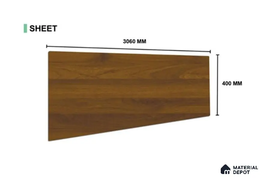 Beech Wood 10 ft x 1.3 ft (3060x400 mm) Sheet Design Interior & Exterior Wall & Ceiling Panel - 1.1 mm | Suitable for Balcony, Facade & Open Area | Width is Subjected to 5% Variation