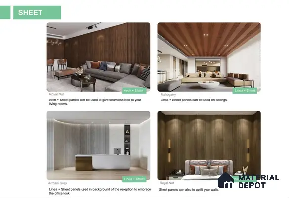 Beech Wood 10 ft x 1.3 ft (3060x400 mm) Sheet Design Interior & Exterior Wall & Ceiling Panel - 1.1 mm | Suitable for Balcony, Facade & Open Area | Width is Subjected to 5% Variation