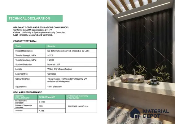 Beech Wood 10 ft x 0.5 ft (3060x150 mm) Dual Tone Linea Design Interior & Exterior Wall & Ceiling Panel - 15 mm | Suitable for Balcony, Facade & Open Area | Width is Subjected to 5% Variation