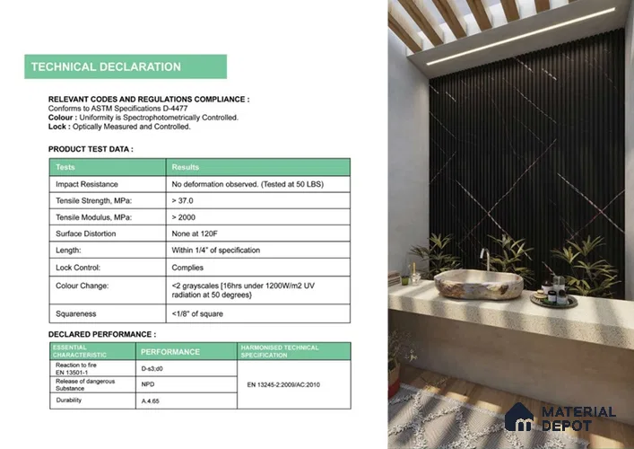 Mint Green 10 ft x 0.5 ft (3060x150 mm) Pastel Linea Design Interior & Exterior Wall & Ceiling Panel - 15 mm | Suitable for Balcony, Facade & Open Area | Width is Subjected to 5% Variation