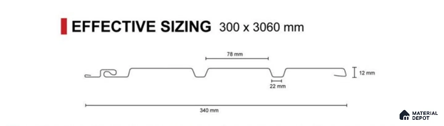 Super White 13 ft x 1 ft (4000x340 mm) Soffit DB Design Interior & Exterior Wall & Ceiling Panel - 12 mm