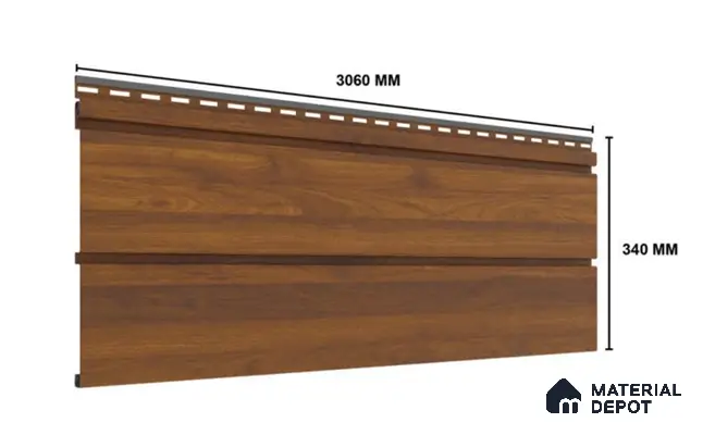 Pine Wood 10 ft x 1 ft (3060x340 mm) Duo Design Interior & Exterior Wall & Ceiling Panel - 12 mm | Suitable for Balcony, Facade & Open Area | Width is Subjected to 5% Variation