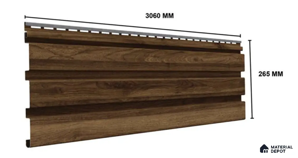 Pearl 10 ft x 0.86 ft (3060x265 mm) Louvers Design Interior & Exterior Wall & Ceiling Panel - 14 mm | Suitable for Balcony, Facade & Open Area | Width is Subjected to 5% Variation