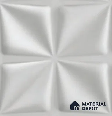 Plain Bloom PVC Matte Finish 3D Wall Panel | 20 in x 20 in | White Marble - 15 mm | Suitable for Dining, Feature Wall & TV Unit | Width is Subjected to 5% Variation