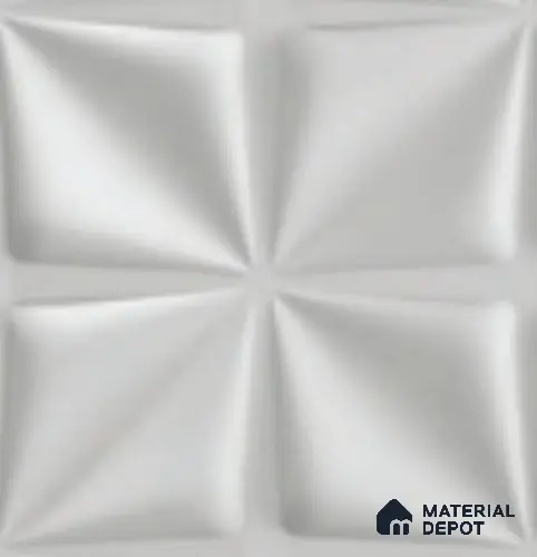 Plain Bloom PVC Matte Finish 3D Wall Panel | 20 in x 20 in | White Marble - 15 mm | Suitable for Dining, Feature Wall & TV Unit | Width is Subjected to 5% Variation