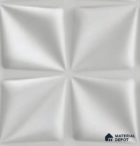 Plain Bloom PVC Matte Finish 3D Wall Panel | 20 in x 20 in | White Marble - 15 mm | Suitable for Dining, Feature Wall & TV Unit | Width is Subjected to 5% Variation
