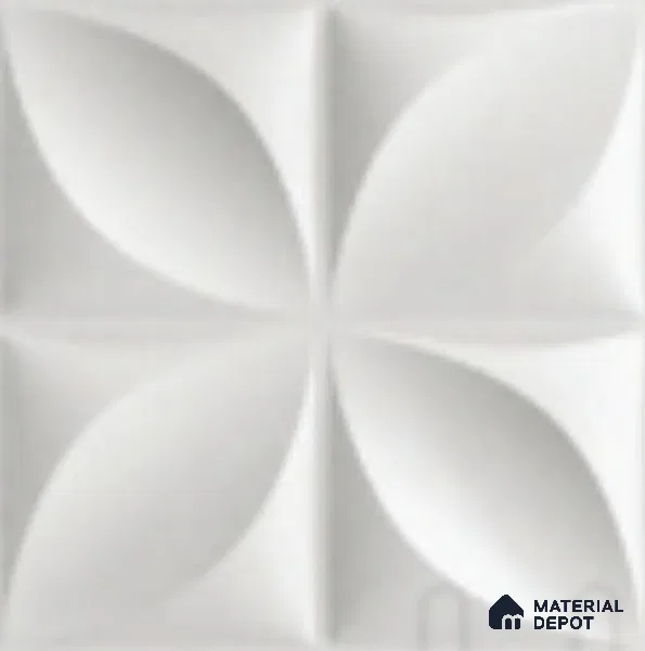 Plain Butterfly PVC Matte Finish 3D Wall Panel | 20 in x 20 in | White Marble - 15 mm | Suitable for Dining, Feature Wall & TV Unit | Width is Subjected to 5% Variation
