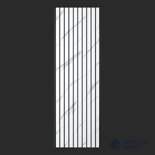 White Marble Louver PN 00391 10 ft x 12 inch PVC Panel - 10 mm | Suitable for Feature Wall, TV Unit & Living Room | Width is Subjected to 5% Variation
