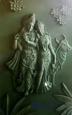 Duco Paintable Radha Krishna with Cow 3D DesignCNC Made HDHMR Panel 4 ft x 3 ft - 18 mm