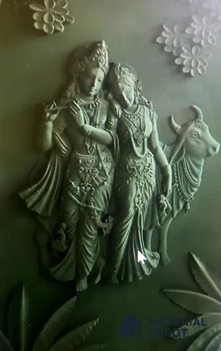 Duco Paintable Radha Krishna with Cow 3D DesignCNC Made HDHMR Panel 5 ft x 3 ft - 25 mm