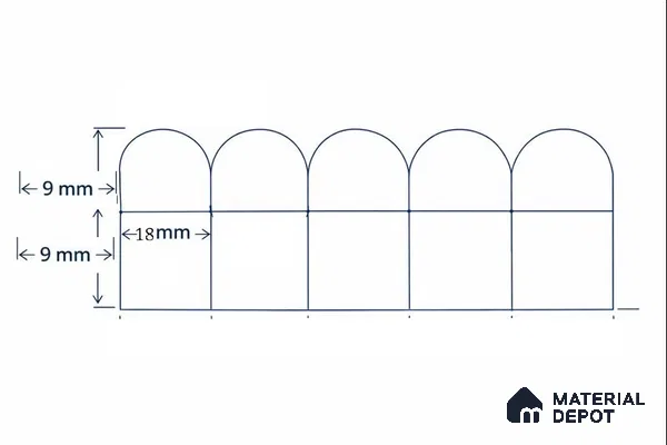 Duco Paintable Rounded Flute 8 ft x 4 ft CNC Made HDHMR Panel - 18 mm (Round Flute 18 mm width and 18 mm heigh)