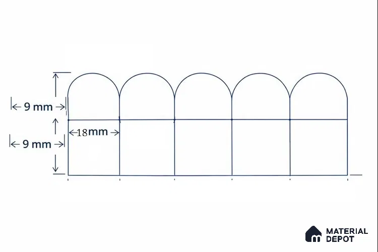 Duco Paintable Rounded Flute 8 ft x 4 ft CNC Made HDHMR Panel - 18 mm (Round Flute 18 mm width and 18 mm heigh)