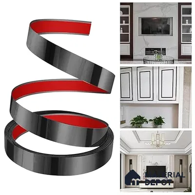 Self Adhesive Peel & Stick Strip Polish Black Glossy Finish Edgeline PM 00291 E | 5 mtr x 50 x 0.3 mm | Adhesive Type Installation | Suitable for Floor & Walls