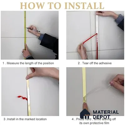 Self Adhesive Peel & Stick Strip Rose Gold Glossy Finish Edgeline PM 00291 K | 5 mtr x 10 x 0.3 mm | Adhesive Type Installation | Suitable for Floor & Walls