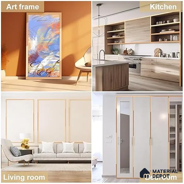Self Adhesive Peel & Stick Strip Rose Gold Glossy Finish Edgeline PM 00291 K | 5 mtr x 10 x 0.3 mm | Adhesive Type Installation | Suitable for Floor & Walls