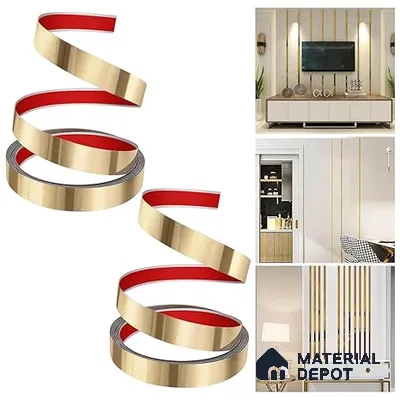 Self Adhesive Peel & Stick Strip Rose Gold Glossy Finish Edgeline PM 00291 L | 5 mtr x 20 x 0.3 mm | Adhesive Type Installation | Suitable for Floor & Walls