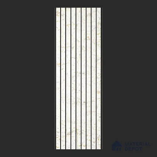 White Metallic Louver PN 00389 10 ft x 12 inch PVC Panel - 10 mm | Suitable for Feature Wall, TV Unit & Living Room | Width is Subjected to 5% Variation