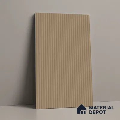 Fluted Solid Color Look LM 01195 Moon Stone 8 ft x 4 ft Texture Finish Laminates - 1 mm  | Suitable for TV Unit, Wardrobe, Kitchen Cabinets