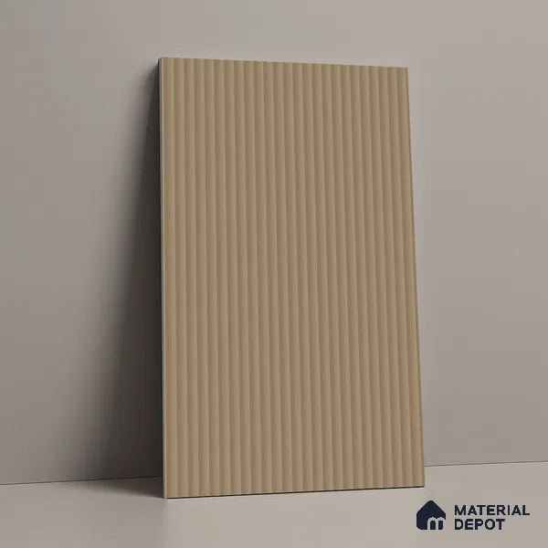 Fluted Solid Color Look LM 01195 Moon Stone 8 ft x 4 ft Texture Finish Laminates - 1 mm  | Suitable for TV Unit, Wardrobe, Kitchen Cabinets