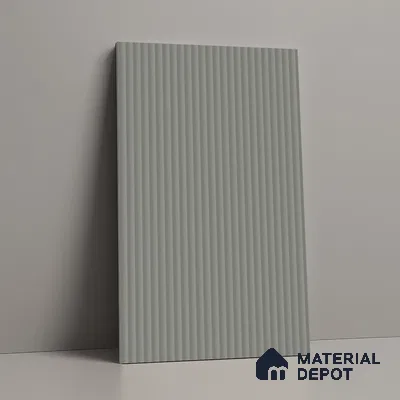 Fluted Solid Color Look LM 01196 Castleton Grey 8 ft x 4 ft Texture Finish Laminates - 1 mm  | Suitable for TV Unit, Wardrobe, Kitchen Cabinets