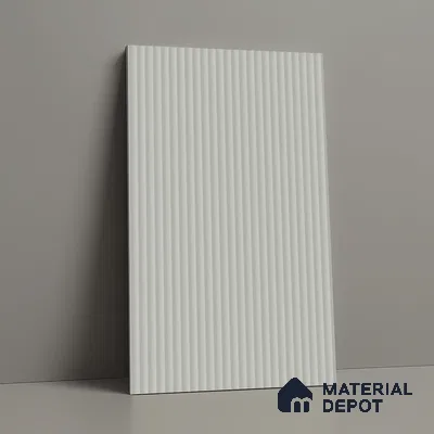 Fluted Solid Color Look LM 01353 Dust 8 ft x 4 ft Texture Finish Decorative Laminate - 1 mm  | Suitable for TV Unit, Wardrobe, Kitchen Cabinets