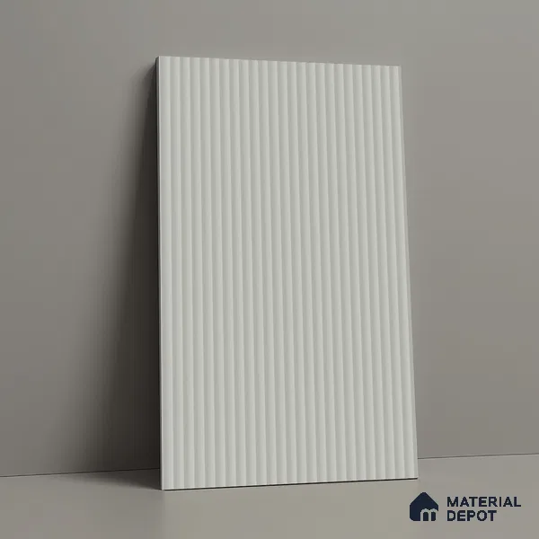 Fluted Solid Color Look LM 01353 Dust 8 ft x 4 ft Texture Finish Decorative Laminate - 1 mm | Suitable for TV Unit, Wardrobe, Kitchen Cabinets