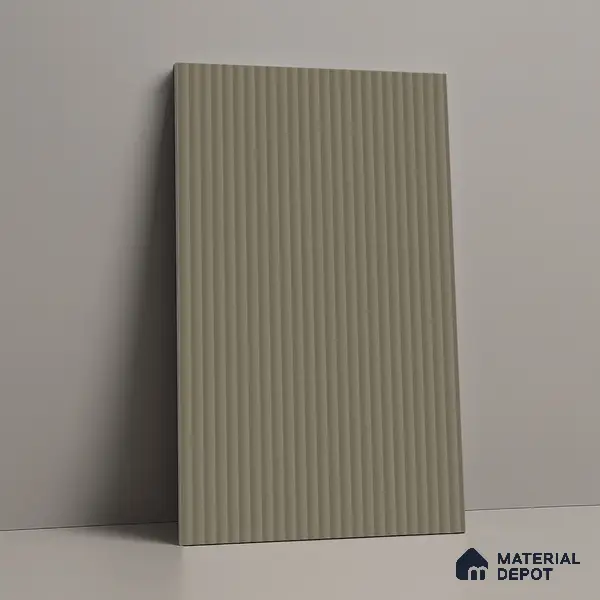 Taupe Beige Fluted Solid Color Look LM 01356 Beige 8 ft x 4 ft Texture Finish Decorative Laminate - 1 mm  | Suitable for TV Unit, Wardrobe, Kitchen Cabinets