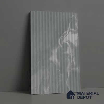 Marble Fluted Look LM 01364 Tokyo Grey 8 ft x 4 ft Texture Finish Decorative Laminate - 1 mm  | Suitable for TV Unit, Wardrobe, Kitchen Cabinets
