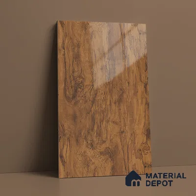 Wooden Look LM 01477 Toasted Timber 8 ft x 4 ft High Gloss Finish Decorative Laminate - 1 mm  | Suitable for TV Unit, Wardrobe, Kitchen Cabinets