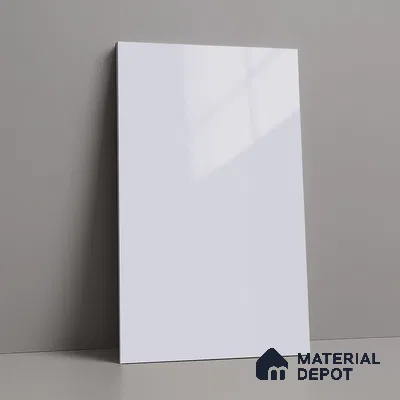 LM 01517 Designer White 8 ft x 4 ft High Gloss Finish Decorative Laminate - 1 mm  | Suitable for Living Room, Kitchen, Office
