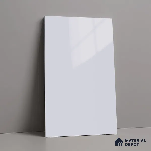 LM 01517 Designer White 8 ft x 4 ft High Gloss Finish Decorative Laminate - 1 mm  | Suitable for Living Room, Kitchen, Office